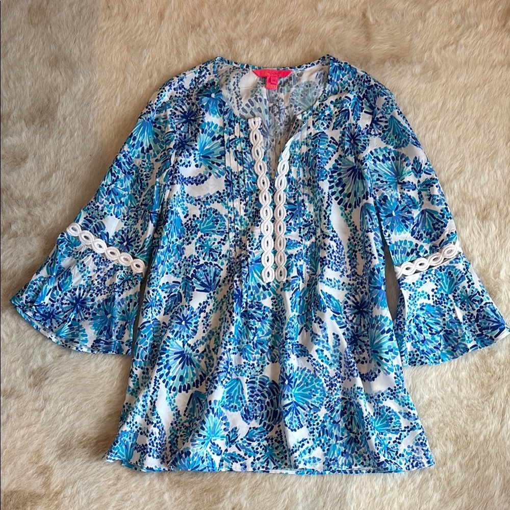Lilly Pulitzer Blue Floral Tunic